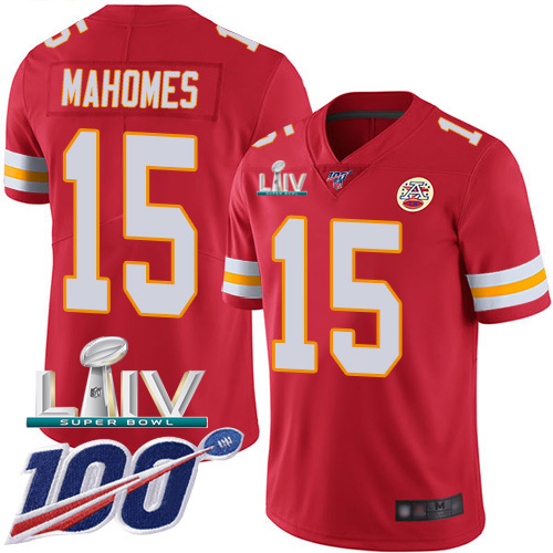 Kansas City Chiefs Nike 15 Patrick Mahomes Red Super Bowl LIV 2020 Team Color Men Stitched NFL 100th Season Vapor Untouchable Limited Jersey